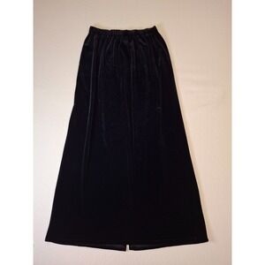 Vintage JR Nites Womens Plus Size 1X Black Velvet Maxi Skirt Elastic Waist Luxe